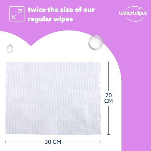 WaterWipes Adult Care Sensitive Body & Intimate Hygiene Wipes, 90 Wipes (3 Packs), Extra Large Textured, 99.9% Water-Based, For Everyday Personal Uses|B0D824C468