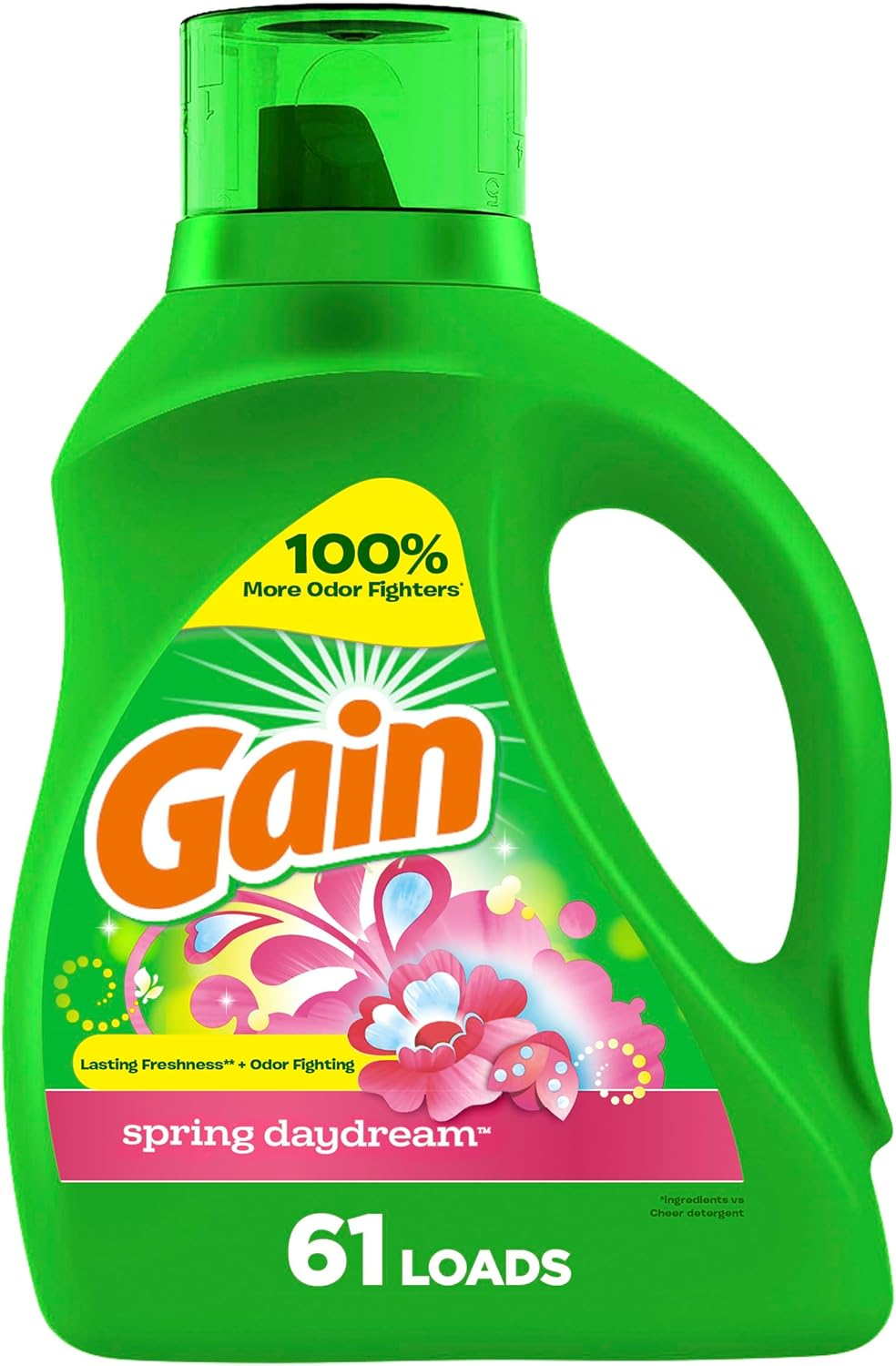 Gain Liquid Laundry Detergent, Spring Daydream, 61 Loads, 88 fl oz