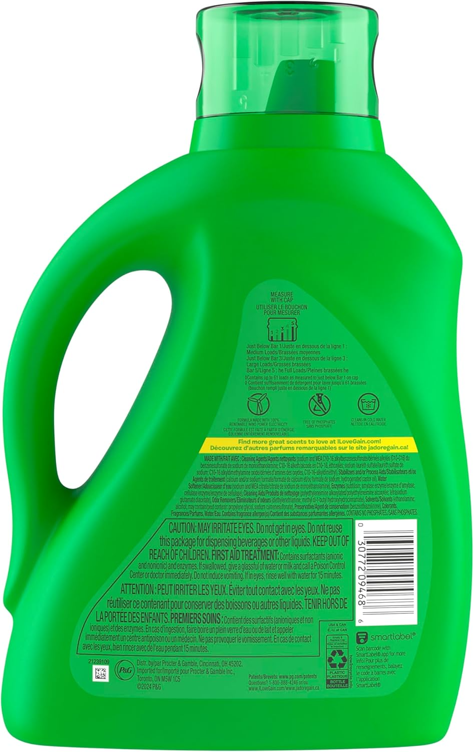 Gain Liquid Laundry Detergent, Spring Daydream, 61 Loads, 88 fl oz