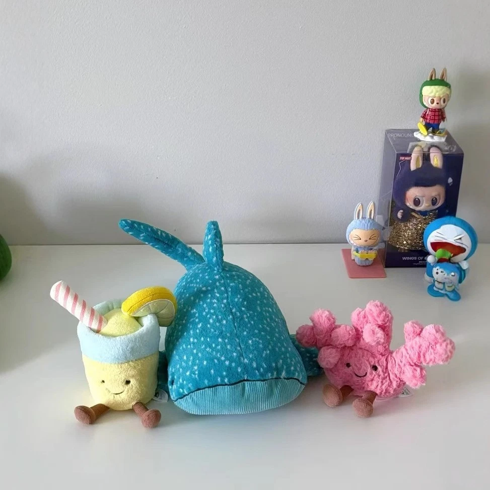 High-Quality Plush Whale Shark Toy – Soft Stuffed Ocean Animal with Dust Bag