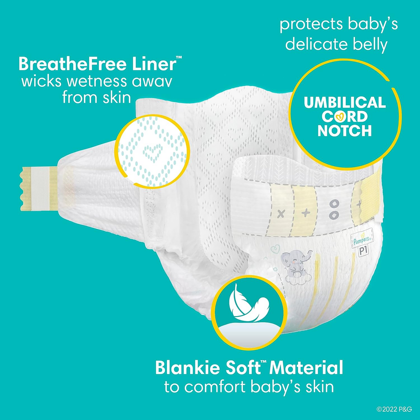 Pampers Baby Diapers - Swaddlers - Size P1, 27 Count, Ultra Absorbent Disposable Preemie Diaper