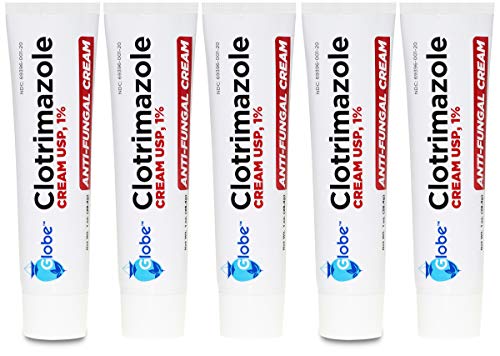 (5 pack) Globe Clotrimazole Antifungal Cream 1% (1 oz) Relieves the itching, burning, cracking and scaling associated with fungal infections | Compare to the Name Brand Active Ingredient|B015HNGLJS