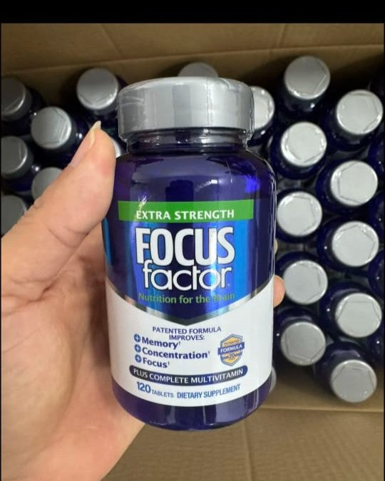 Focus Factor Extra Strength Brain Supplement for Adults – Memory, Concentration & Focus Multivitamin with DMAE, DHA & Vitamin D – 120 Count