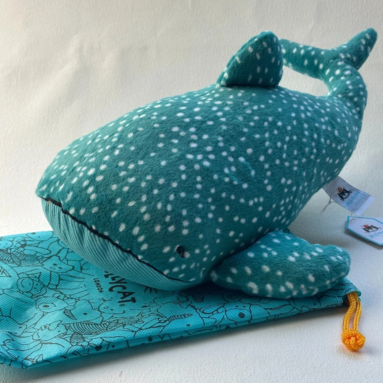 High-Quality Plush Whale Shark Toy – Soft Stuffed Ocean Animal with Dust Bag