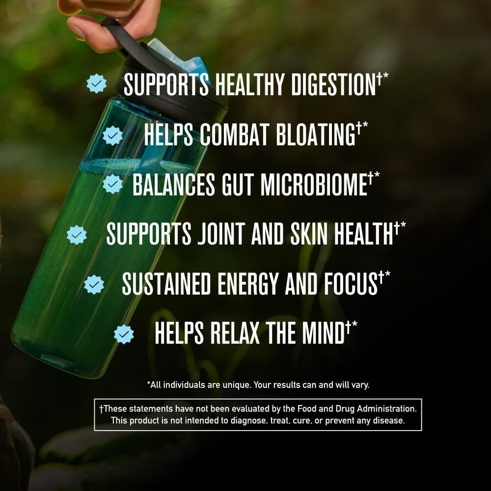 Morning Kick Roundhouse Supplement by Chuck Norris-Greens Superfood Powder Supplement with Ashwagandha, Collagen & Probiotics-30 Servings